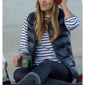 J Crew Vest Womens Large L Black Alhambra Puffer Down Shiny Commute Ski Hike